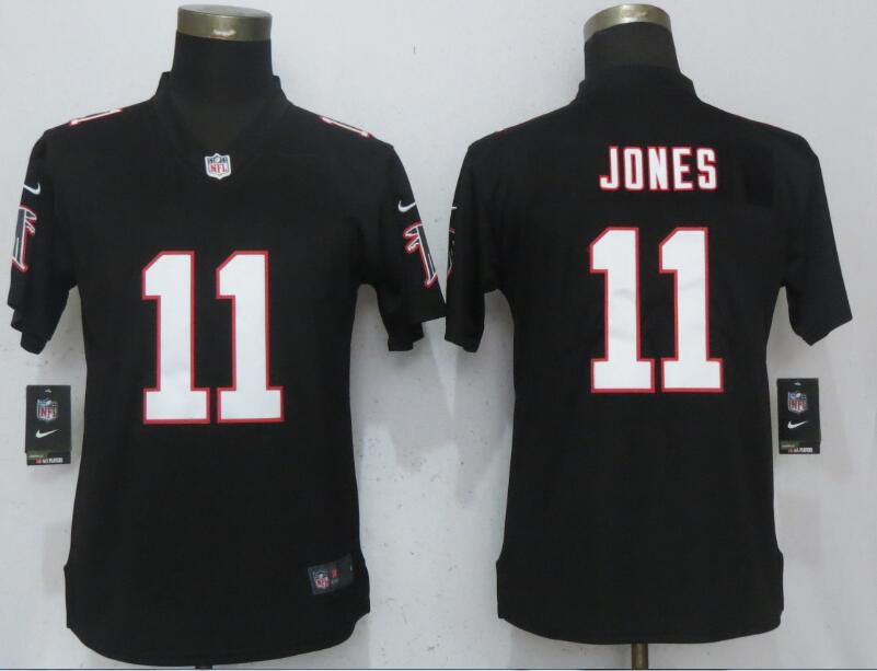 Women Atlanta Falcons #11 Jones Black Nike Vapor Untouchable Limited NFL Jerseys->women nfl jersey->Women Jersey